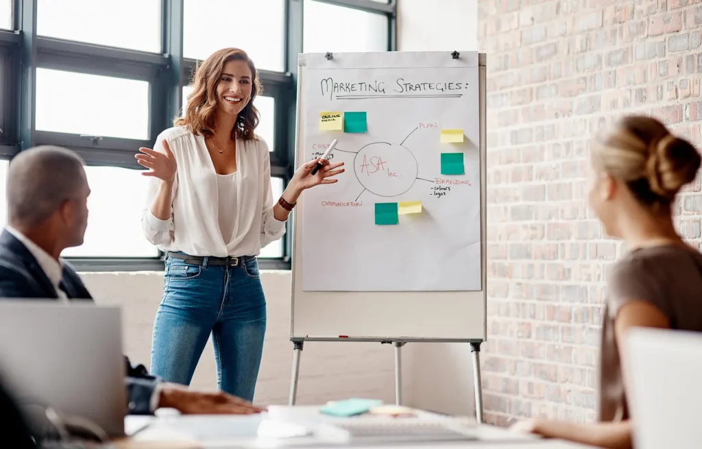 Woman doing a communication trainning